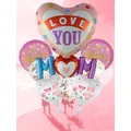 10 pezzi Love You Mom Heart Foil Balloons 18 pollici Round Heart Happy mother's Day Balloon con