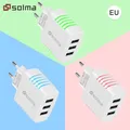 Nuovo caricabatterie LED standard UE Spina USB a 3 porte per adattatore stile universale per