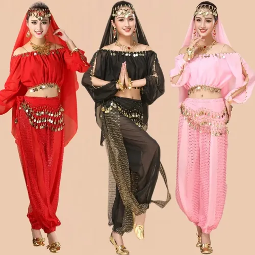 Bollywood Tanz kostüme indische Bauchtanz kostüme Set Top Hose Einheits größe Bollywood