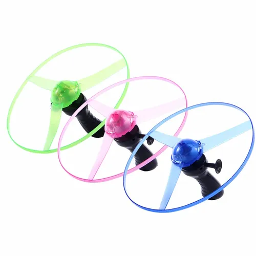 Kinder Sport Pull Line Untertasse Spielzeug Kinder Outdoor Spaß rotierende fliegende Spielzeug LED