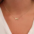 Kleine Liebe Herz Halsketten für Frauen Gold Farbe Choker Kette Anfangs buchstabe Name Anhänger