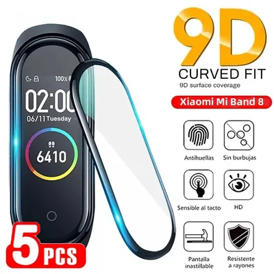 5 stücke 9D Gebogene Weiche Hydrogel Film Für Xiaomi Mi Band 8 MiBand 7 Schutz Film Xiaomi MiBand 7 6 5 4 Smart Armband Nicht Glas Image