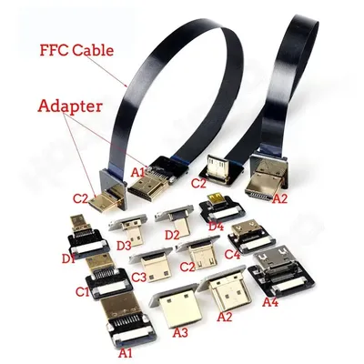 HDMI-kompatibel FPV Kabel Micro/Mini HD-90 Grad Adapter FPC Band Flache Pitch 20pin Für TV Projektor multicopter Luft Photog Image
