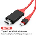 6 6 Fuß USB Typ C zu HDMI 4k @ 30Hz Kabel adapter verbinden Laptop und Telefon mit TV kompatibel für