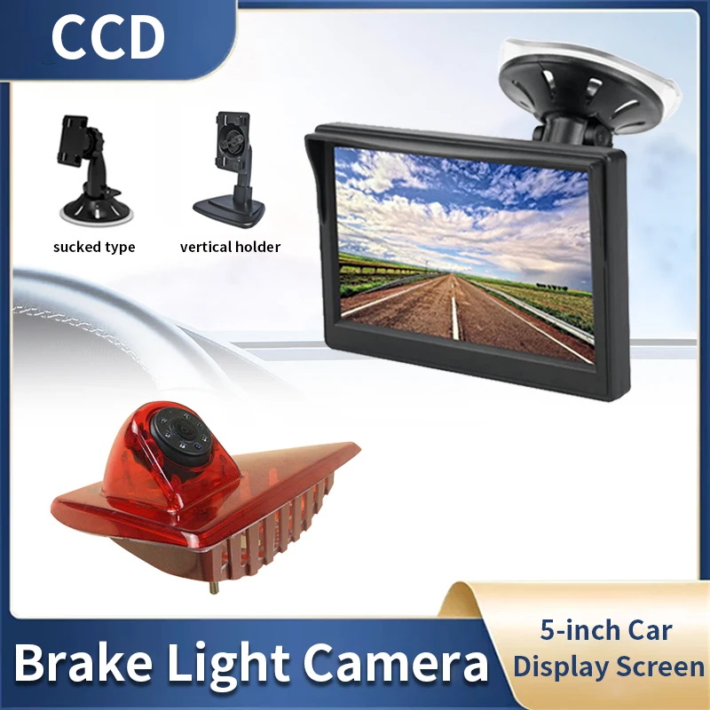 5-Zoll-Auto-TFT-LCD-Monitor mit Saugnapf und Halterung, mit Bremslichtkamera für Nissan NV400 Renault Master 3 Opel Movano Image