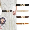 Rectangular alloy buckle elastic elastic belt women's summer narrow waist cover fashion