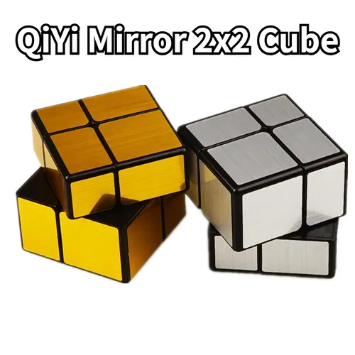 [Funktional] Qiyi Spiegel 2x2 Zauberwürfel Qiyi 2 x2x2 Spiegel würfel Gold Silber gebürstet Puzzle