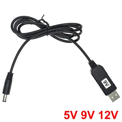 USB Power Boost Line DC 5V zu DV 9V / 12V Step Up Modul 1M USB Konverter Adapterkabel 2,1x5,5mm Stecker für Arduino WIFI Image
