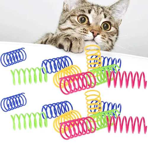 Haustier Spielzeug bunte Katze Spule Spielzeug dauerhafte Kunststoff Spirale Frühling Katze