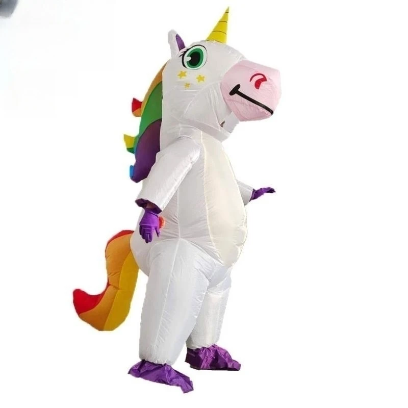 Niedliches Einhorn-aufblasbares Kostüm, Anzüge, Kleid, Maskottchen, Weihnachtsfeier, Cosplay-Kostüme für Männer, Frauen, Erwachsene, Jungen und Mädchen Image