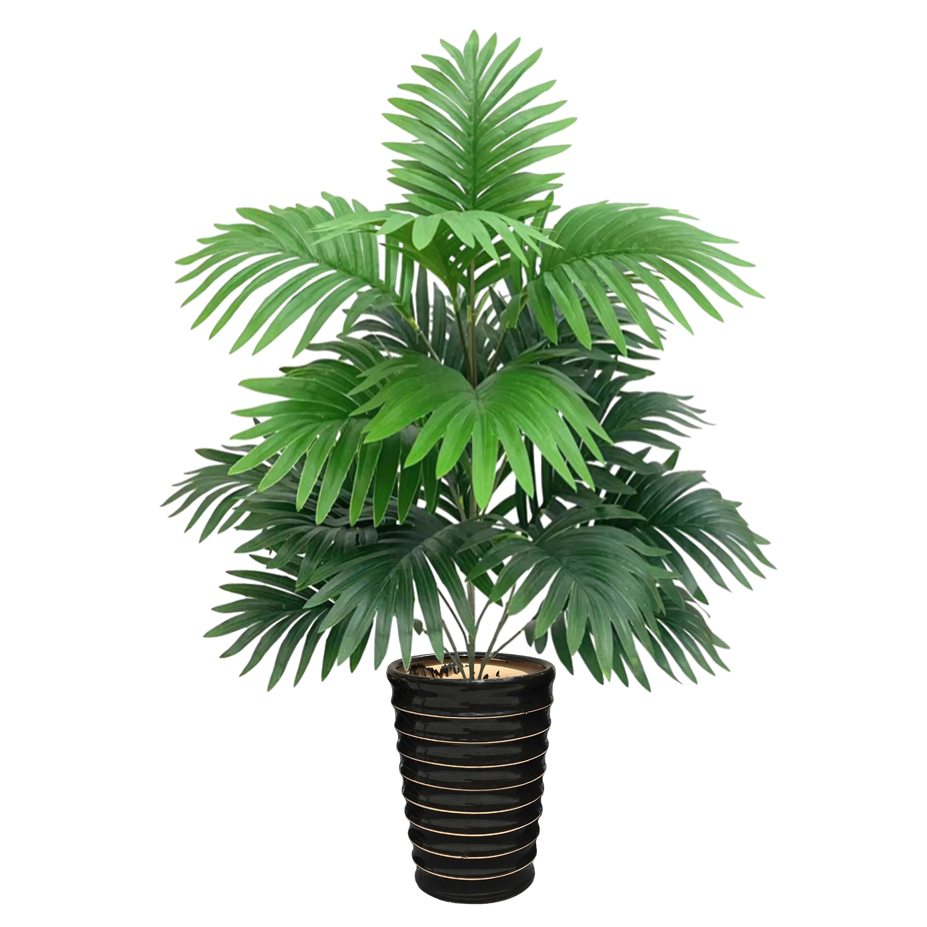 75cm 21 Gabeln künstliche Pflanzen gefälschte Palme große Plastik Kokosnuss baum Faux Green Sago Cycas Blätter für Hausgarten Zimmer Dekor Image