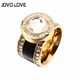 Msx große cz Kristall ringe für Frauen Luxus breite Hochzeit Braut ringe Gold Farbe Edelstahl Ringe