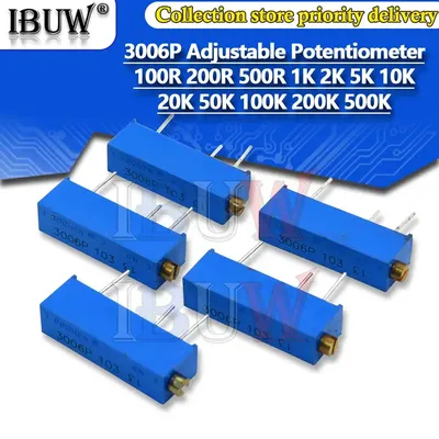 10PCS 3006P Präzision Multi-turn Einstellbare Potentiometer 1K 2K 5K 10K 20K 50K 100K 200K 500K 100R Image