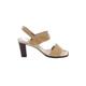 Anne Klein Heels: Slingback Chunky Heel Bohemian Ivory Solid Shoes - Women's Size 7 1/2 - Open Toe