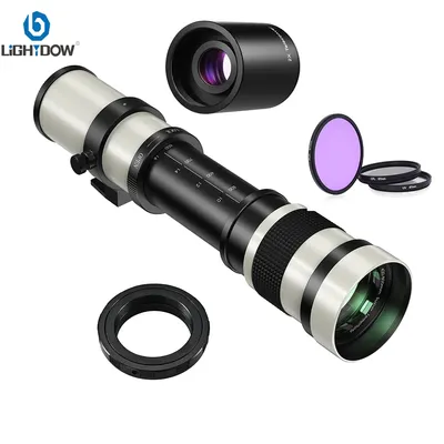Light dow 420-800mm f2.5-16 manuelles Zoom-Teleobjektiv mit UV-CPL-Fld-Objektiv filtern 2x Konverter für Nikon Canon Sony-Kameras