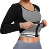 LISA SWEAT Sauna Suit for Women Sweat Body Shaper Hot Waist Trainer manica lunga Zipper Shirt