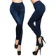 Leggings blu donna vita alta elastico pantaloni Casual moda donna Outwear Sexy imitazione Jeans