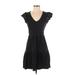 Express Casual Dress - Mini: Black Solid Dresses - Women's Size 2X-Small