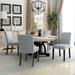 Modern Linen Upholstered Dining Chairs Set of 2 Side Chairs, Solid Wood Accent Chairs for Living Room & Balcony