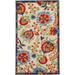 3' X 5' Orange And Red Toile Non Skid Indoor Outdoor Area Rug - 6' x 7'