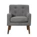 Armchair - Corrigan Studio® Marjorine Mid Century Modern Woven Fabric Tufted Armchair Silk/Cotton/Wool in Gray | 31 H x 25 W x 27.5 D in | Wayfair