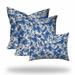 Set Of Three 20" X 20" Blue And White Enveloped Coastal Throw Indoor Outdoor Pillow Cover - 6' x 7'