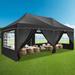 DreamDwell Home 20' x 10' Waterproof Pop Up Canopy w/ Sidewalls, Storage Bag, Outdoor Easy Up Canopy Party Tent /Soft-top in Gray | Wayfair