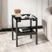 2-Piece Clear Side Table , 2-Tier Space End Table ,Modern Night Stand, Sofa table with Storage Shelve for Living Room