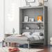 Apartment Murphy Bed Full Size Cabinet Wall Bed with Shelves Dual Piston Metal Folding Mechanism Designed Murphy Bed, Grey