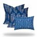 Set Of Three 20" X 20" Blue And White Zippered Coastal Throw Indoor Outdoor Pillow - 6' x 7'