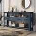 Modern 62'' Console Table Sofa Entryway Table with 4 Drawers and 2 Shelves, Acacia Wood Kitchen Buffet Cabinet Sideboard