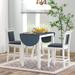 3-Piece Wood Counter Height Dining Set with Drop Leaf - Upholstered Chairs, Extendable Design,Small Space Solution