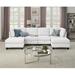 U-shape Sectionals Sofa w/ Ottoman Chaise Lounge & Storage Seat, Ivory - U-Shape+Ottoman