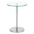 mDesign Metal/Glass Top Round Accent Side/End Drink Table Furniture Glass in Gray | 22 H x 16 W x 16 D in | Wayfair 21945MDHS