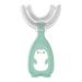 GENEMA Cartoon Penguin Baby Children Manual Toothbrush 360 Degree U-shaped Toothbrush Teether Soft Silicone Baby Teeth Brush Kids Teeth Oral Care Cleaning Health Tool