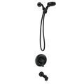 Moen Meena Single Handle Tub/Shower w/ Handshower, Valve Included in Black | 4.8 H x 9.8 W in | Wayfair 82618BL