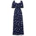 Floral-print Pleated Maxi Dress