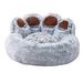 Waroomhouse Pet Nest Plush Bed Premium Cotton Filling Pet Bed Pet Nest Paw-shaped Pet Bed Warm Comfortable Anti-slip Fluffy Plush Cat Dog Sleeping Nest Pet