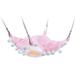 Double Layer Pet Hammock Animal Bed Hanging Sleeping Bed Warm Plush Hammock Pink Size L