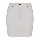 Jerseyrock URBAN CLASSICS "Urban Classics Damen Ladies Organic Stretch Denim Mini Skirt" Gr. 33, weiß (offwhite raw) Damen Röcke