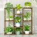 Wood Plant Stand Indoor Outdoor for Multiple Plants Tiered Plant Shelf Tiered Plant Shelf Table Plant Pot Stand for Living Room Patio Balcony