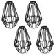 4 Pcs Rustic Iron Art Lampshade Industrial Vintage Style Deformed Flower Petals Chandelier Lampshade Decorative Light Cage Guard (Black)