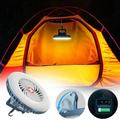 Taylongift Christmas Valentine s Day Outdoor LED Camping Light Portable Camping Fan LED Light Mini Desktop Fan USB Battery 2400mAh Fan With Hook For Camping Home Office