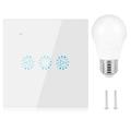 Dekaim WiFi Smart Wall Touch Light Switch Wall Touch Light Switch Wireless Remote Control Touch Lamp Switch with LED Indicator and Bulb(??)