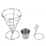 French Fry Stand Cone Basket Plating French Fries Stand Buffet Cone Snacks Display Stand Fries Baskets for Home Kitchen Potato Fry Chips(Single)