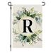 Apmemiss Clearance Flax Garden Flag First Letter of Surname Hanging Flag At the Gate of Courtyard Garden Porch Lawn Flag Farmhouse Decorations Mailbox Decor Welcome Sign