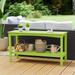 WestinTrends 55 Outdoor Patio HDPE Adirondack 2-Tier Shelf Console Table Lime