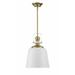 Park Harbor Phpl3311 Rowher 13 Wide Pendant - High Gloss White / Antique Brass