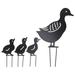 YUMILI Garden Duck Stake 4PCs Metal Duck Decorative Garden Stakes Cute Animal Hollow Design Black Iron Art Duck Decoration for Courtyard Lawn Garden