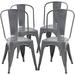 KHBIULIFE Metal Dining Chairs Indoor-Outdoor Stackable Chic Restaurant Bistro Chair Set of 4 330LBS Weight Capacity Sturdy Cafe Tolix Kitchen Farmhouse Pub Trattoria Industrial Side Chai